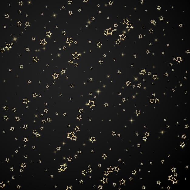 Estrellas centelleantes esparcidas volando al azar