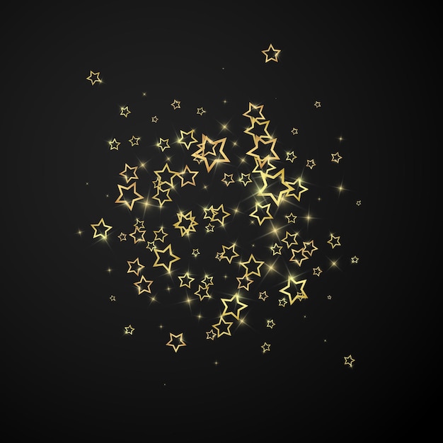 Estrellas centelleantes esparcidas volando al azar