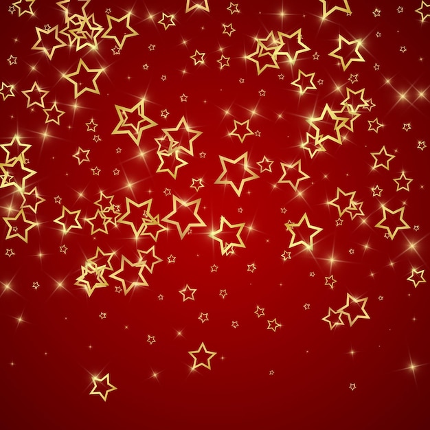 Estrellas centelleantes esparcidas volando al azar