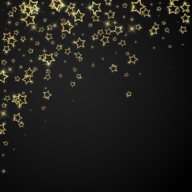 Estrellas centelleantes esparcidas volando al azar
