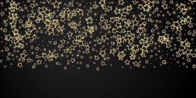 Estrellas centelleantes esparcidas volando al azar
