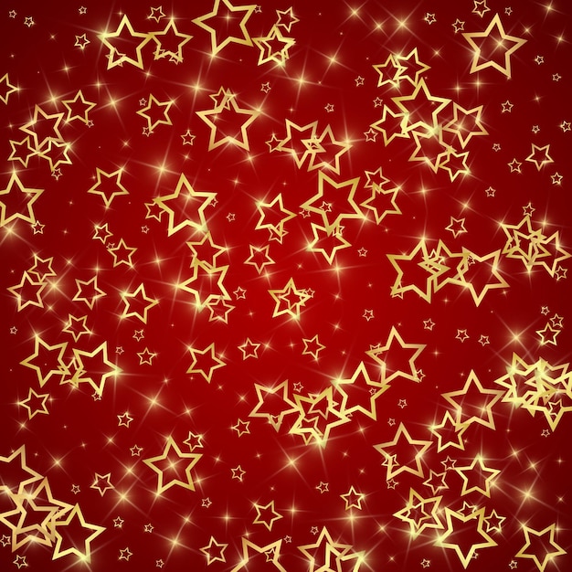 Estrellas centelleantes esparcidas volando al azar
