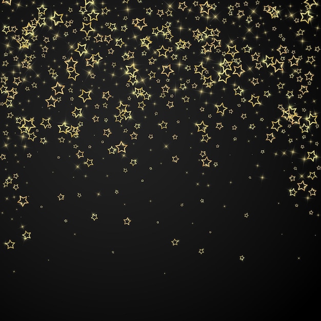 Estrellas centelleantes esparcidas volando al azar