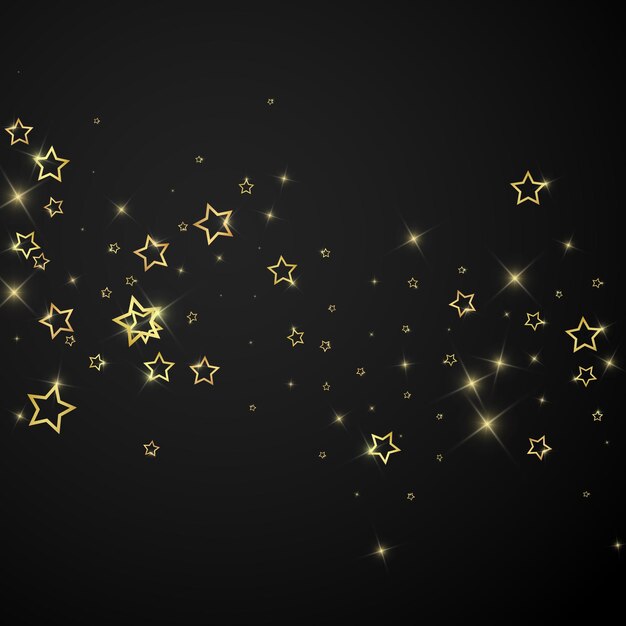 Estrellas centelleantes esparcidas volando al azar