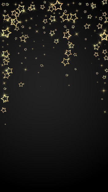 Estrellas centelleantes esparcidas volando al azar