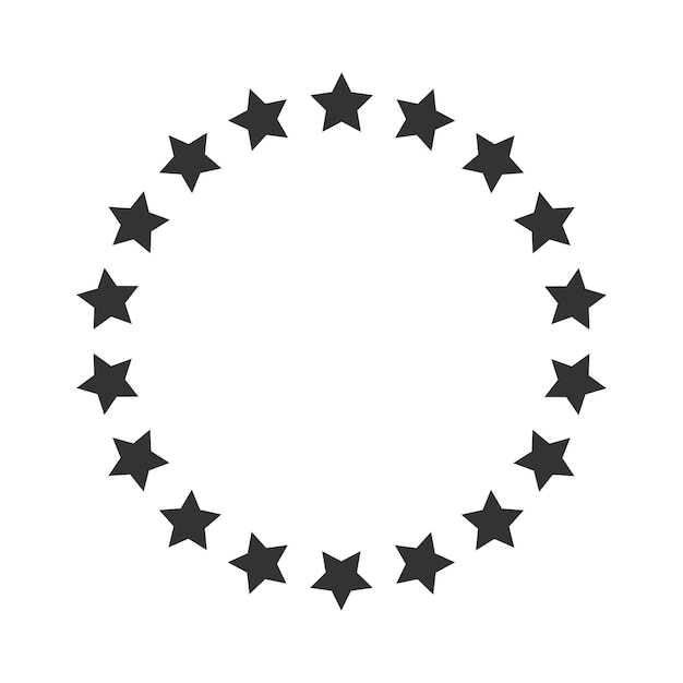 Estrellas en círculo. icono de arte vectorial issolated en backgraund blanco