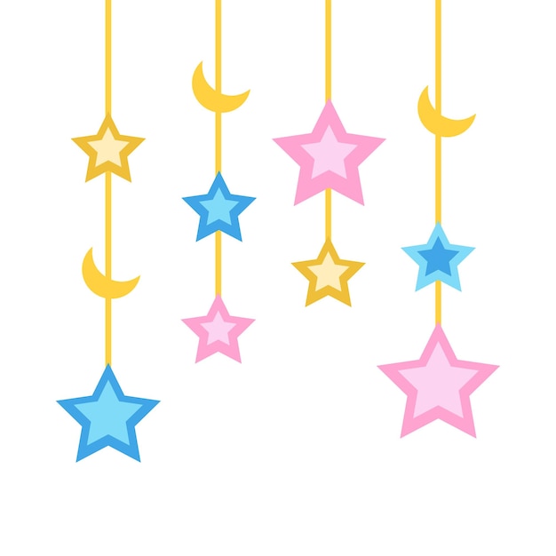 Estrellas colgantes Elemento ornamental de la luna