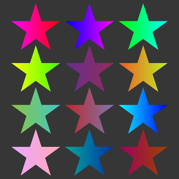 Vector estrellas de colores con degradado