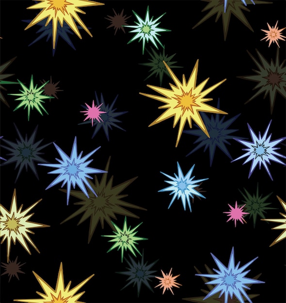 Estrellas de colores de patrones sin fisuras Vector ilustración ornamento