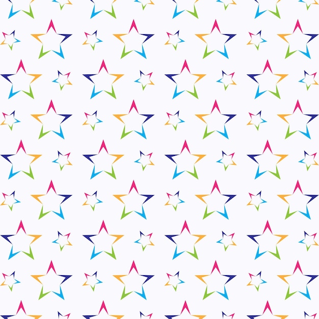 Estrellas de colores que repiten el patrón de ilustración vectorial de colores de fondo