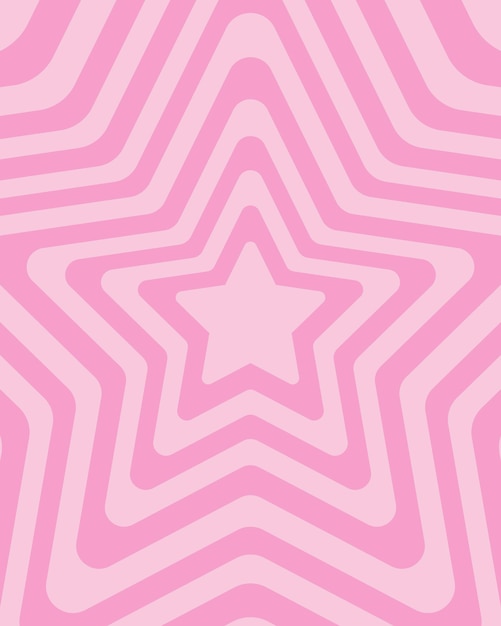 Estrellas concéntricas rosadas de fondo Diseño de papel tapiz psicodélico estética póster de preppy
