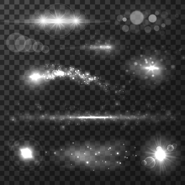 Estrellas y destellos de destello de lente de efectos de luz