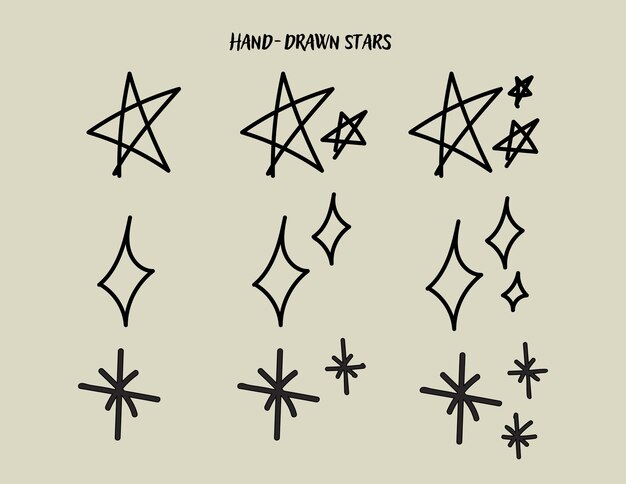 Estrellas dibujadas a mano 1