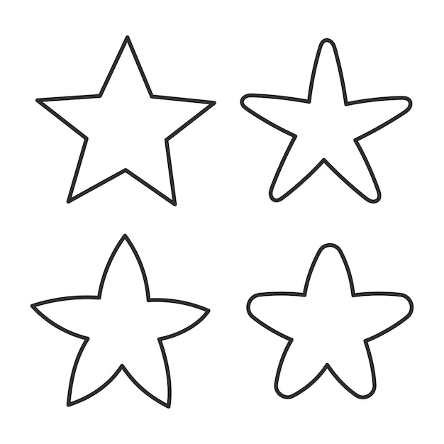 Estrellas dibujadas a mano conjunto de Doodles