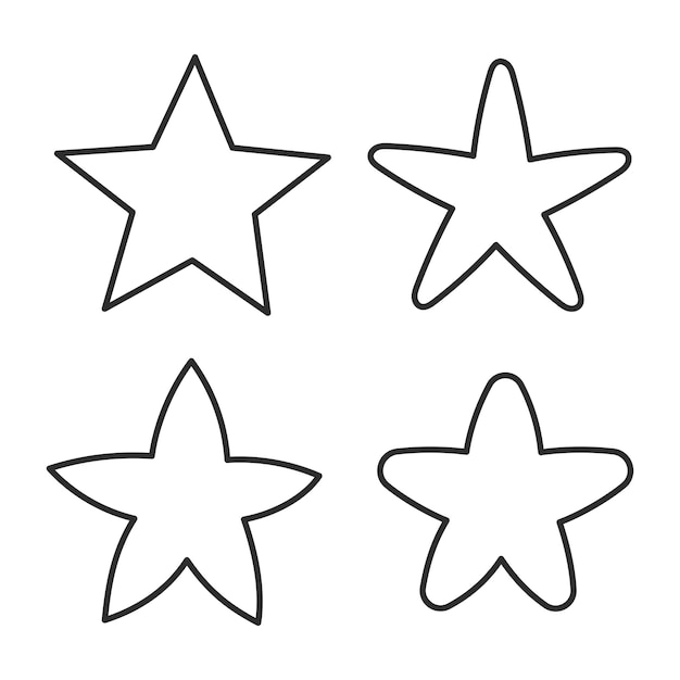 Vector estrellas dibujadas a mano conjunto de doodles