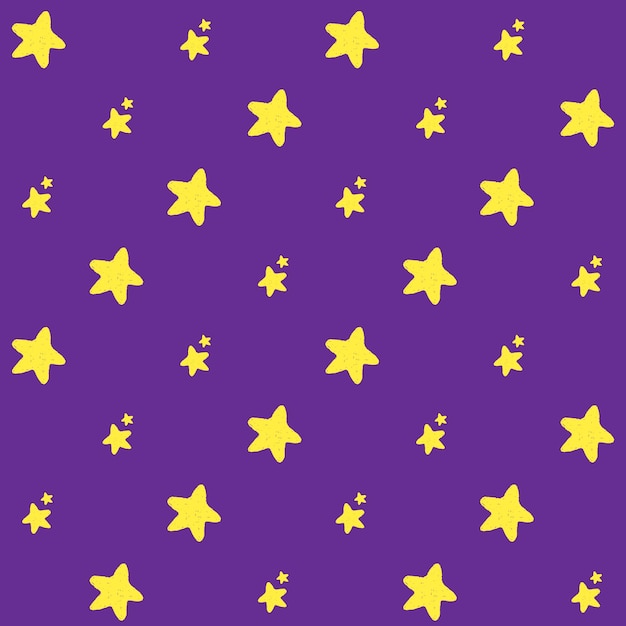 Estrellas dibujadas a mano con un patrón sin costura vectorial