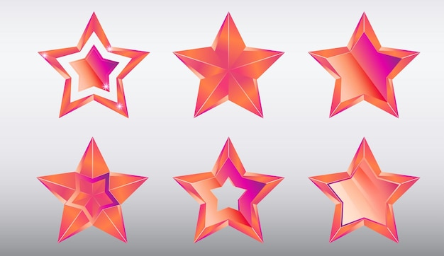 estrellas diferentes con gradientes y colores