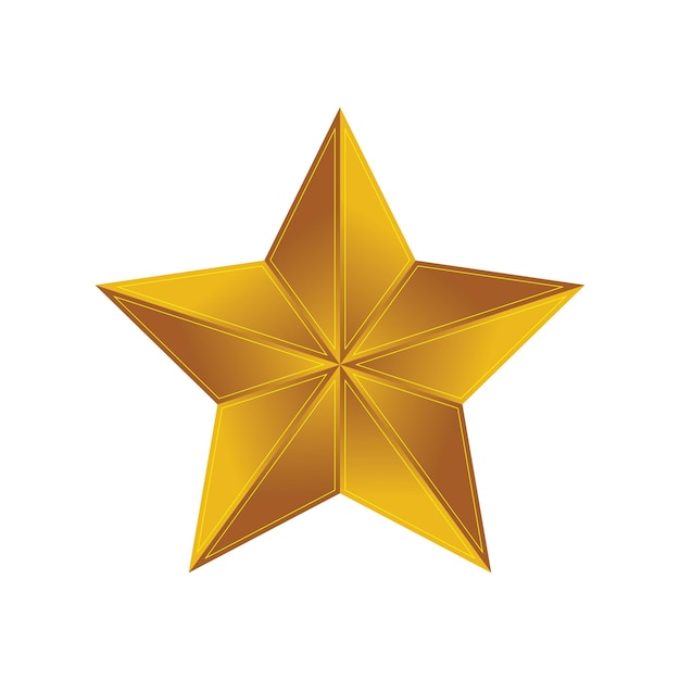 Estrellas doradas en 3D Colección de estrellas doradas Estrella dorada aislada en fondo blanco Estrella dorada en 3D