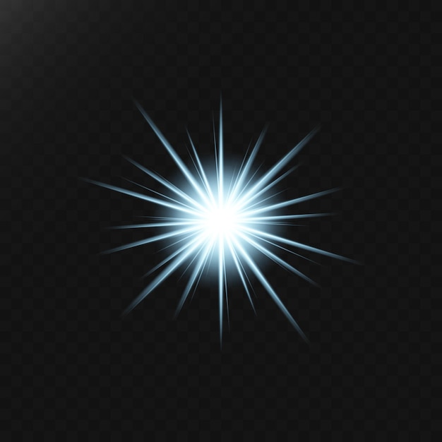 Estrellas doradas brillan efecto luces brillantes sol Vector de efecto de detonación