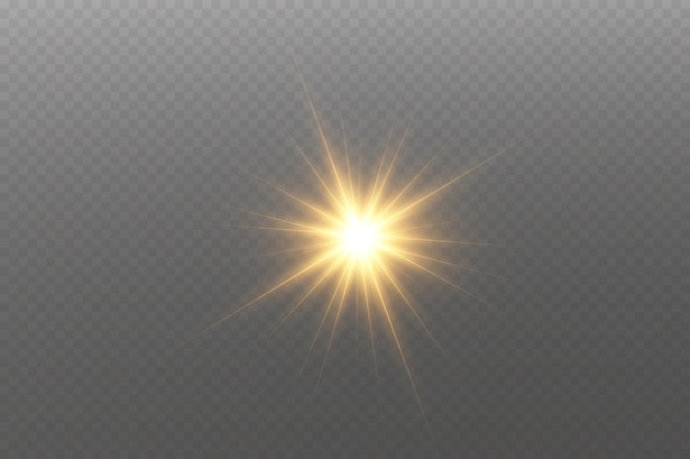 Estrellas doradas brillantes Efectos de luz deslumbramiento brillo explosión luz dorada Ilustración vectorial