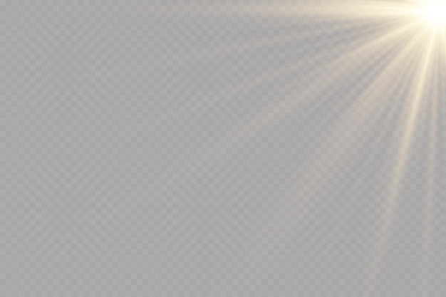 Estrellas doradas brillantes. Efectos de luz, resplandor, brillo, explosión, luz dorada. ilustración vectorial