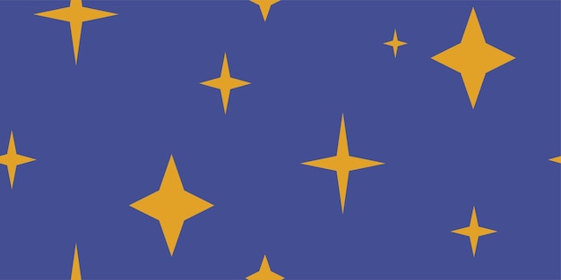 Las estrellas doradas en un cielo nocturno azul oscuro