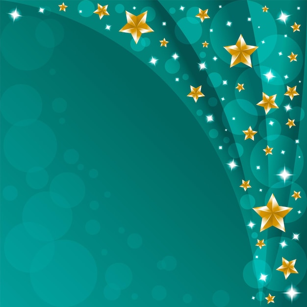 Estrellas doradas sobre un fondo de azul azul