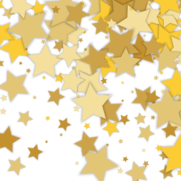 Estrellas doradas sobre un fondo blanco.