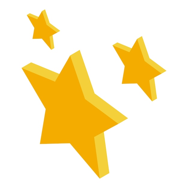 Estrellas doradas tridimensionales flotantes concepto ganador del premio