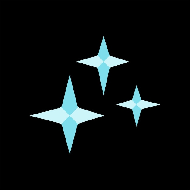 Estrellas en el espacio Sparkles estilo plano ilustración vectorial