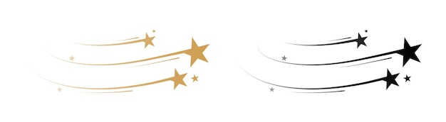 Estrellas fugaz coloridas con rastros y estrellas