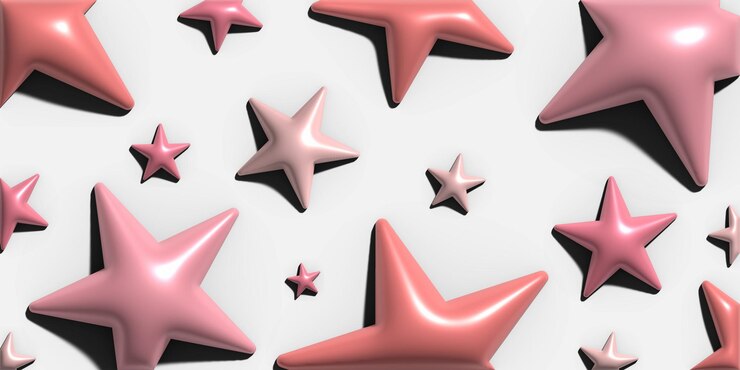 Vector estrellas ilustración 3d lindas formas brillantes