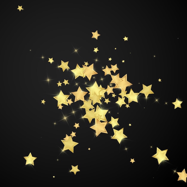 Estrellas mágicas superpuestas por vectores Estrellas doradas dispersas