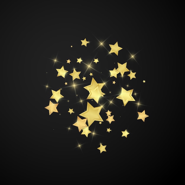 Estrellas mágicas superpuestas por vectores Estrellas doradas dispersas