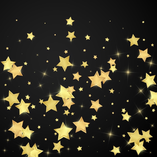 Estrellas mágicas superpuestas por vectores Estrellas doradas dispersas