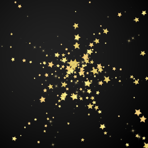 Estrellas mágicas superpuestas por vectores Estrellas doradas dispersas