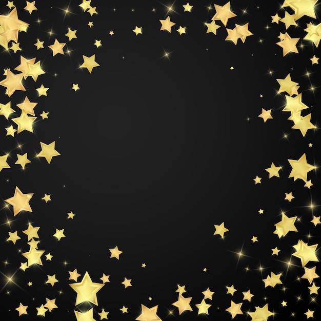 Estrellas mágicas superpuestas por vectores Estrellas doradas dispersas
