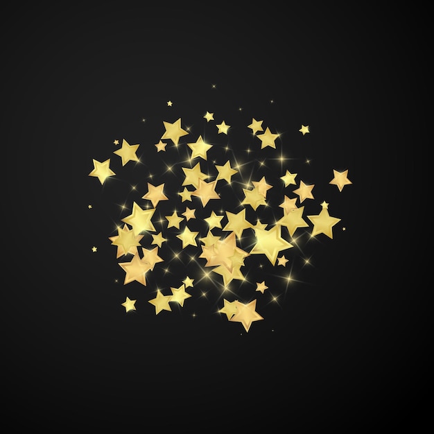 Estrellas mágicas superpuestas por vectores Estrellas doradas dispersas