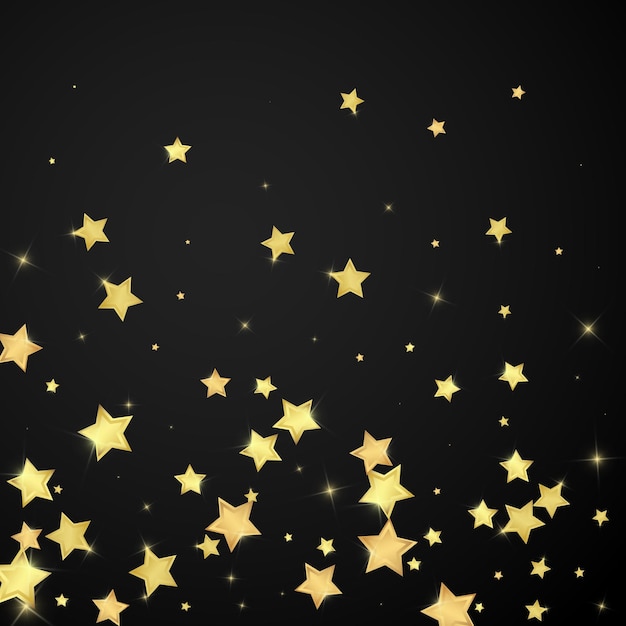 Estrellas mágicas superpuestas por vectores Estrellas doradas dispersas