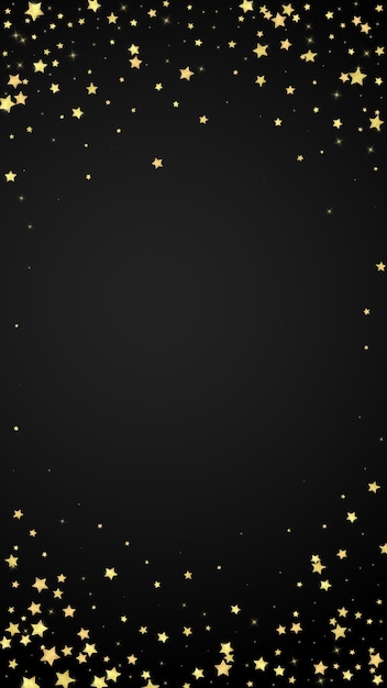 Estrellas mágicas superpuestas vectoriales estrellas doradas esparcidas cayendo aleatoriamente flotando caóticamente soñadora