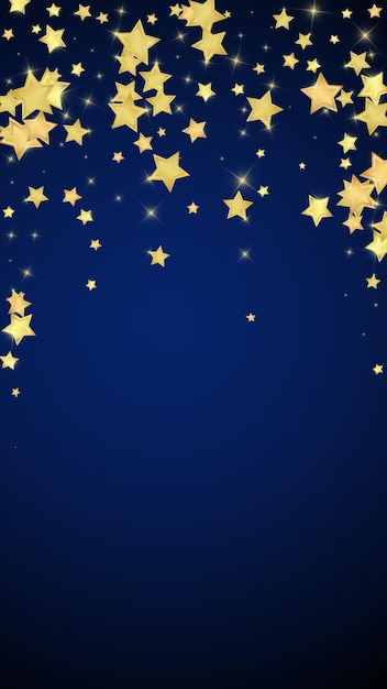 Estrellas mágicas superpuestas vectoriales estrellas doradas esparcidas cayendo aleatoriamente flotando caóticamente soñadora