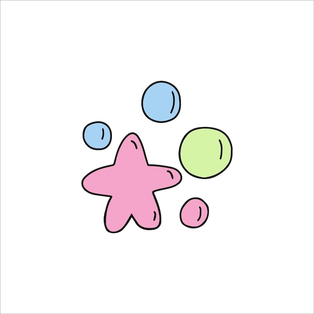 Estrellas de mar y burbujas ilustración vectorial