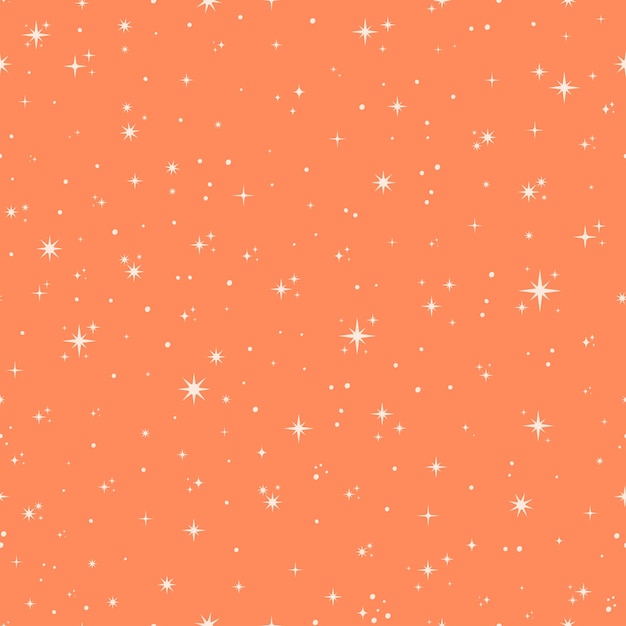 Estrellas pequeñas blancas con fondo naranja.