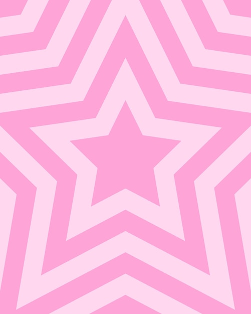 Estrellas rosadas concéntricas en el fondo Patrón trendy y2k en colores pastel Papel de pared psicodélico groovy