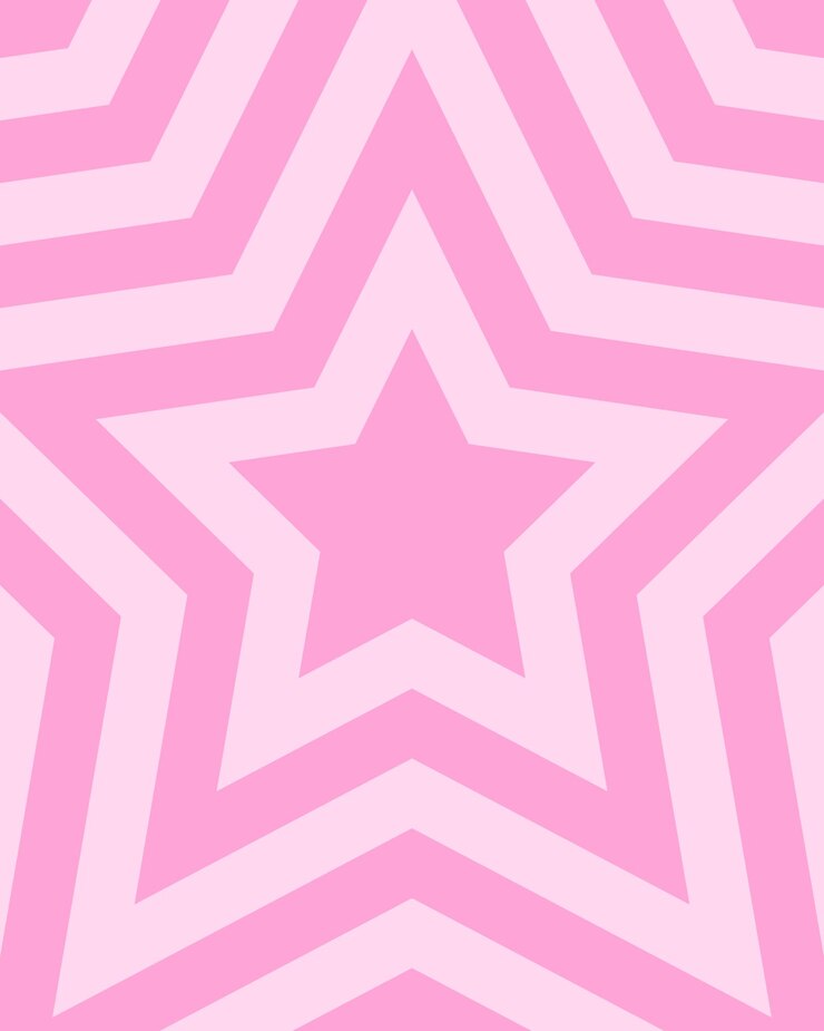 Vector estrellas rosadas concéntricas en el fondo patrón trendy y2k en colores pastel papel de pared psicodélico groovy