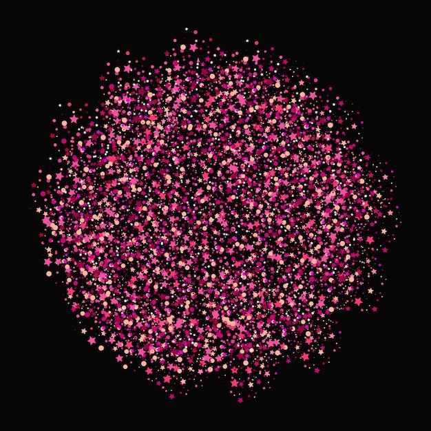 Estrellas rosadas vectoriales en diseño de fondo negro