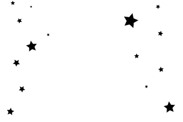 Vector estrellas sobre un fondo blanco. disparo de estrella negra con una estrella elegante. meteoroide, cometa, asteroide, estrellas.