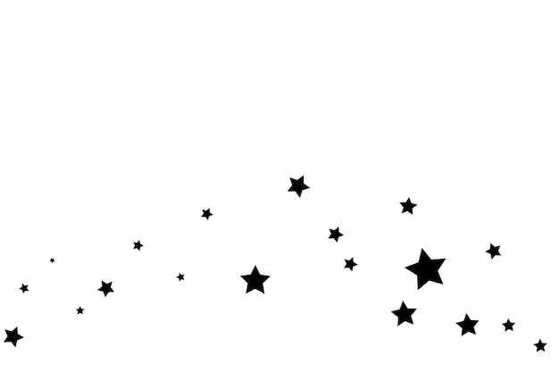 Vector estrellas sobre un fondo blanco. disparo de estrella negra con una estrella elegante. meteoroide, cometa, asteroide, estrellas.