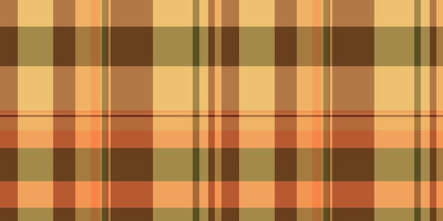 Estripado patrón sin costuras tartan funky tela vectorial a cuadros de cerca comprobar la textura de fondo textil en colores naranja y ámbar