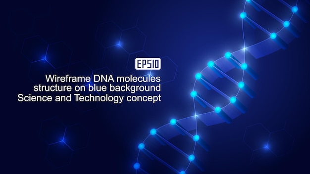Estructura de ADN 3D tecnología médica antecedentes médicos concepto de metáfora molecular